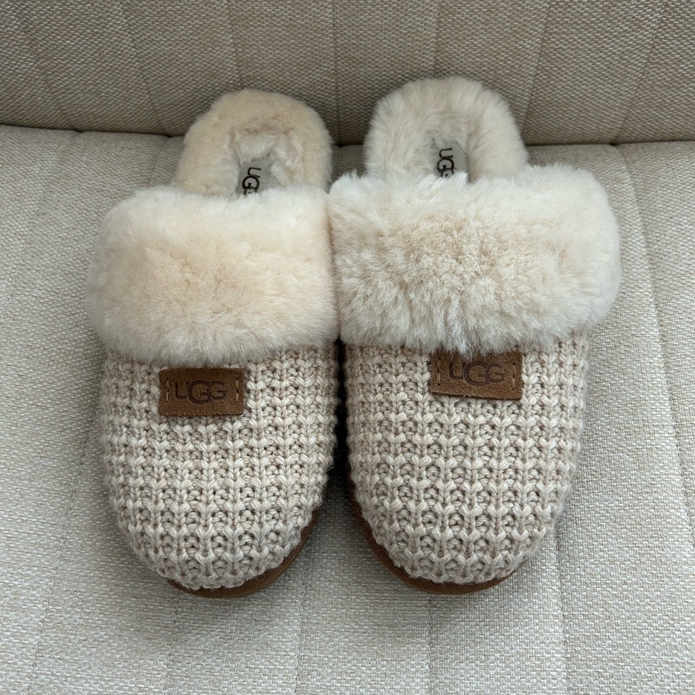 UGG Cream Knit Slippers